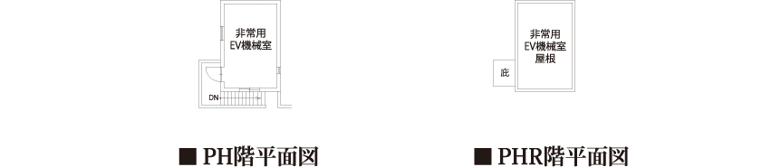 プレサンスロジェ国際通りレーヴタワー　沖縄県那覇市牧志 新築分譲マンション PH階平面図・PHR階平面図