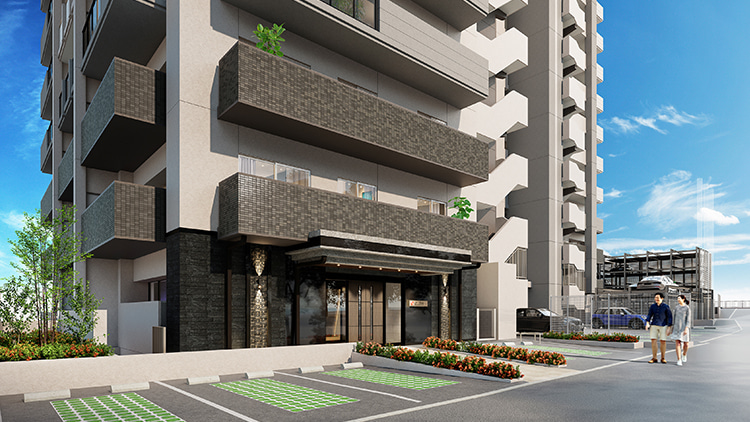 レーヴグランディ沖縄宜野湾 Sea View エントランスアプローチ
