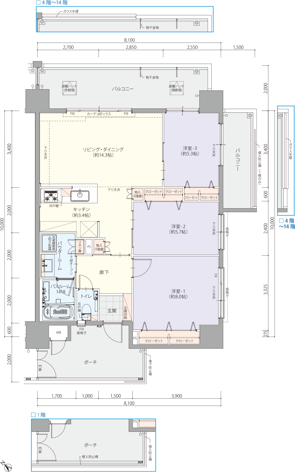 レーヴグランディ沖縄宜野湾 Sea View　Ctypeの間取り