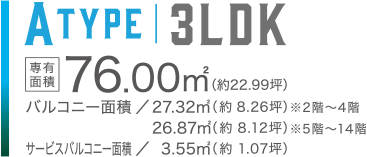 レーヴグランディてだこ浦西駅前　Atype 3LDK