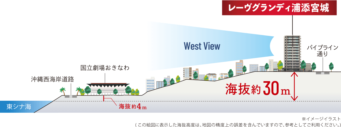 レーヴグランディ浦添宮城 海抜30m
